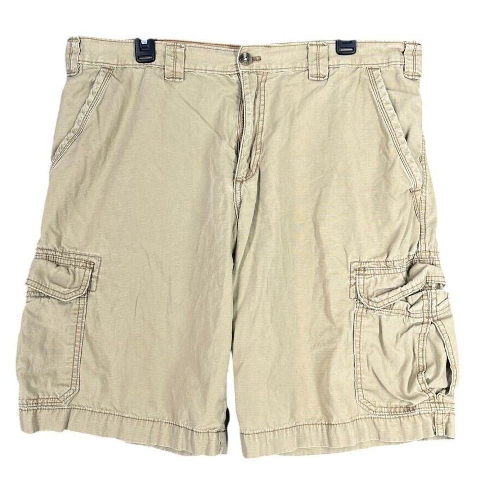 Eddie Bauer Shorts Mens 38‎ Beige Cargo Pockets Casual Outdoor Chore Hiking